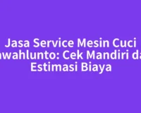 Jasa Service Mesin Cuci Sawahlunto: Cek Mandiri dan Estimasi Biaya